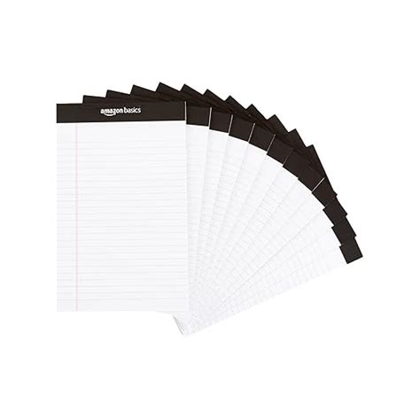 AmazonBasics Narrow Ruled Writing Pad - 5 x 8 inch, 50 Sheets, Pack of ...