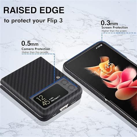 Samsung Galaxy Z Flip 4 Carbon Fiber Texture Pc Hard Case Cover (Black