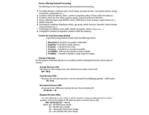 6 factor affecting demand Forecasting of the method - Managerial ...