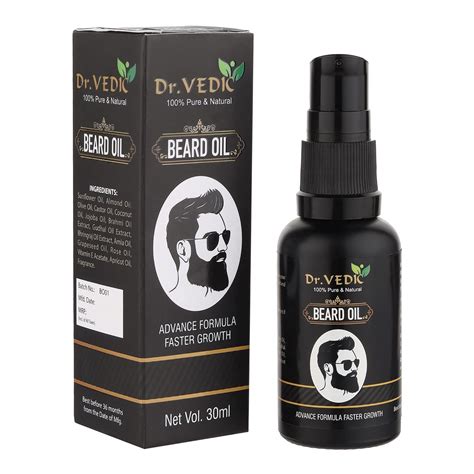 Dr.Vedic Beard Hair Growth Oil For Faster Beard Growth And Thicker ...