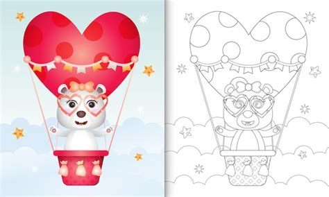 Libro da colorare per bambini con una simpatica femmina di orso polare ...