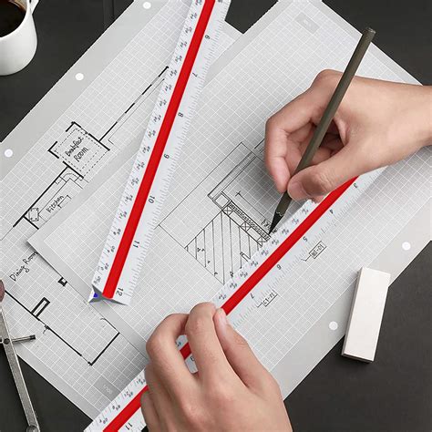 Buy Architectural Scale Ruler - 12" Aluminum Triangular Architect Scale ...
