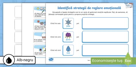 Identifică strategii de reglare emoțională – Activitate