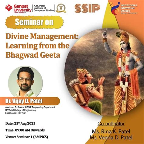 Divine Management: Learning from the Bhagavad Geeta - 2025 Ganpat ...