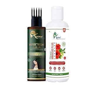 Buy Kakimar Organic Homemade Hair Oil & Hibiscus Plus Shampoo Combo For ...