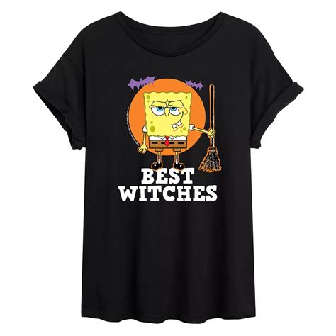 Juniors' SpongeBob "Best Witches" Halloween Oversized Graphic Tee