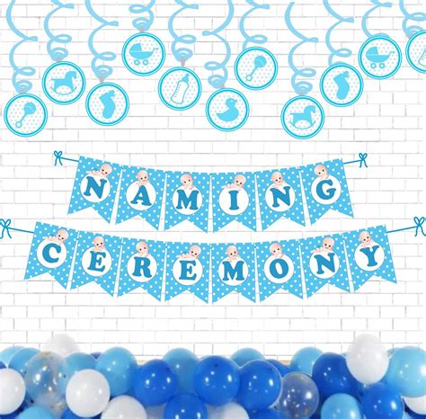 Untumble Naming Ceremony Decoration Kit | Blue Baby Boy Name Ceremony ...