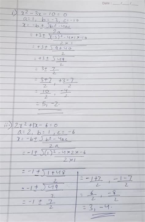 Find the roots of the following quadratic equations by completing ...