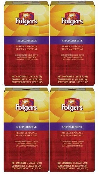 Folgers 2 Liter Special Reserve Liquid Coffee Concentrate (Four Boxes)