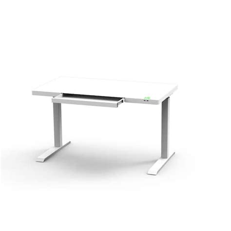 Buy Elsa 47 in. White Sit Standing Desk Glass Top Online at Lowest ...