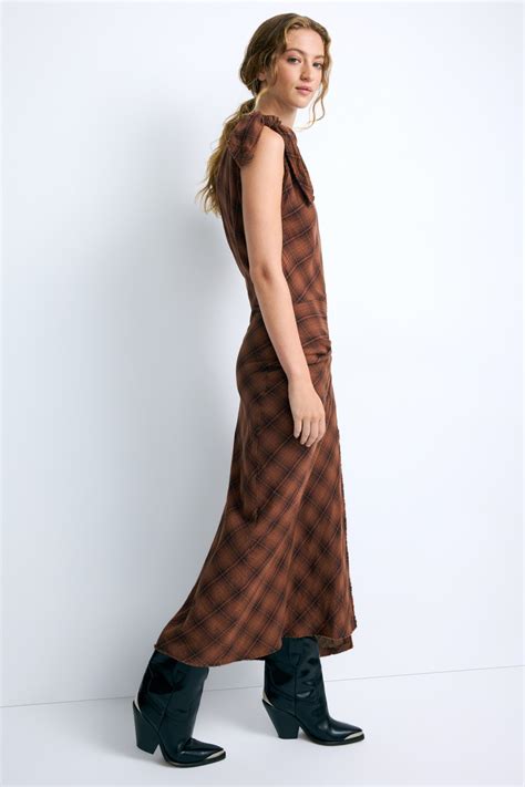 Naerys Plaid Midi Dress by Isabel Marant Etoile | Rent the Runway