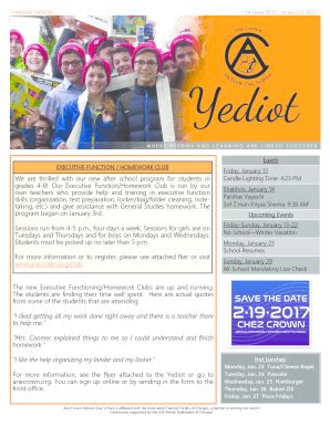 Fillable Online The new Executive Functioning/Homework Clubs are up and ...