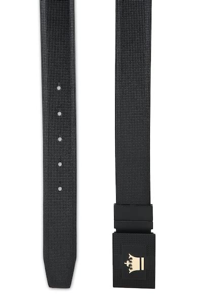 Buy Men Black Textured Leather Formal Belt Online - 683296 | Louis Philippe