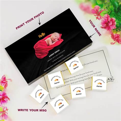 Black elegant baby boy birth announcement customised gift – Choco ManualART