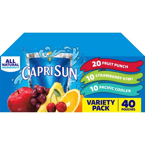 Capri Sun Fruit Punch, Strawberry Kiwi and Pacific Cooler Flavored with ...