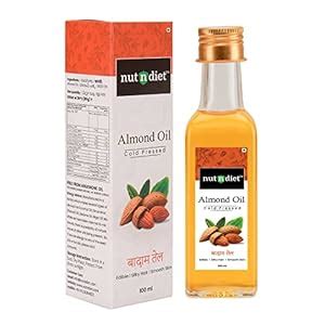 nutndiet Sweet Almond Oil 100ml - Glass Bottle Pure Cold Pressed Badam ...