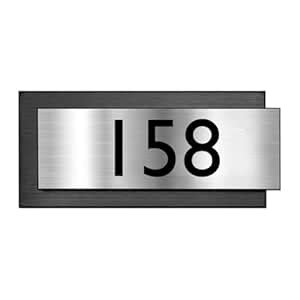 Hotel Room Number Plates - 158| Black Acrylic Backround Fixed Silver ...