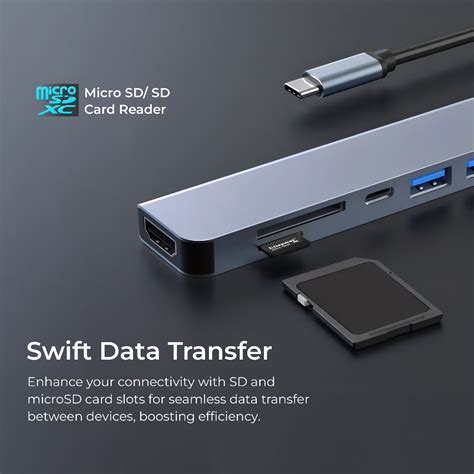 Buy Digitek (DUH-007) 7 in 1 Type C USB HUB with 4K HDMI Port, 60W PD ...