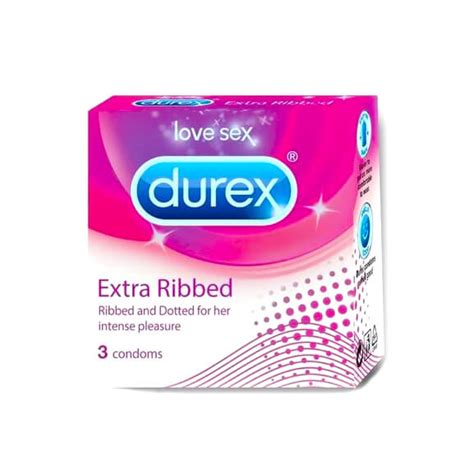 Durex Extra Ribbed Condoms For Extra Stimulation 3 Pc & 10 Pc Pack ...