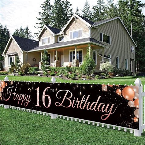 Sweet 16th Birthday Decorations for Girls,Large | Ubuy India