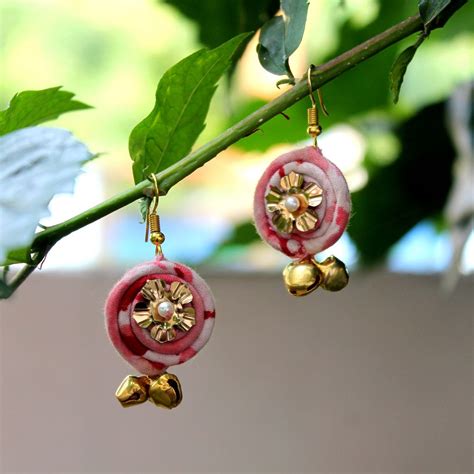 Textile Earring: Shop Mustard ghunghroo online at bebaakstudio.com – Bebaak