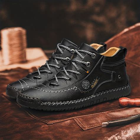 Men's High Top Stitched Boots Casual Walking Shoes – CRAZE
