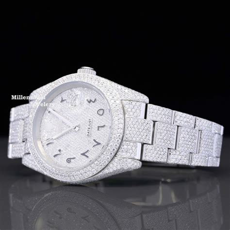 Classic Fully Iced Out Moissanite Watch Automatic For Men – Millennium ...