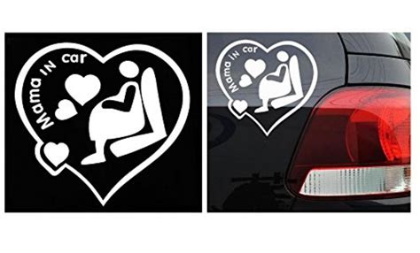 Fusion Graphix Dil mom Logo Car Sticker Vinyl Decal - White : Amazon.in ...