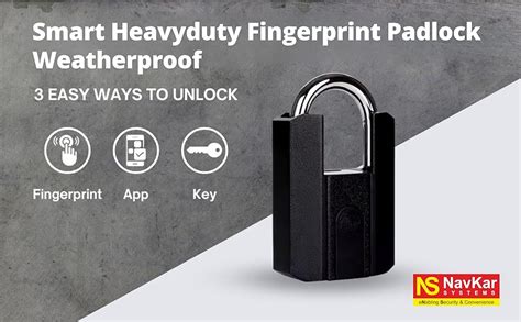 (FPAL-2K) Navkar Systems Smart Heavy Duty Fingerprint Padlock with APP ...