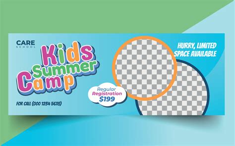 Kids Summer Camp Social Media Post Design. Modern Kid's Camping Web ...