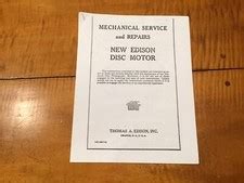 Buy New Edison Diamond Disc Motor Repair Manual Mechanical Service ...