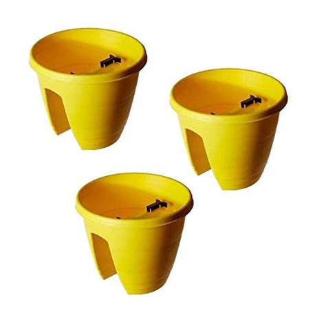 Airex Garden Essential Plastic Balcony Pot/Round Reeva Railing Pot ...