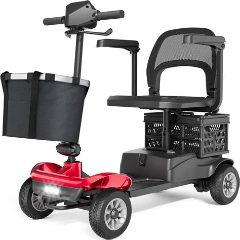 EAGLOG Upgrade 4 Wheels Mobility Scooter with Removable Battery, Compact Heavy Duty Mobile for ...