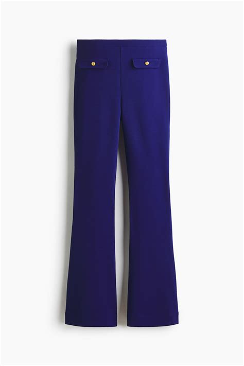 Flared Ponte di Roma trousers - Dark blue - Ladies | H&M IN