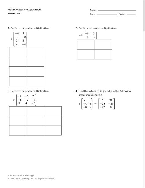 Matrix Multiplication Worksheet 的图像结果