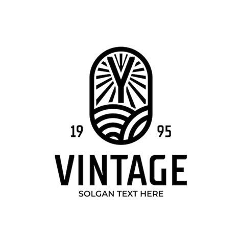 Vintage letter Y logo afbeelding sjabloon oude stijl logo badges ...