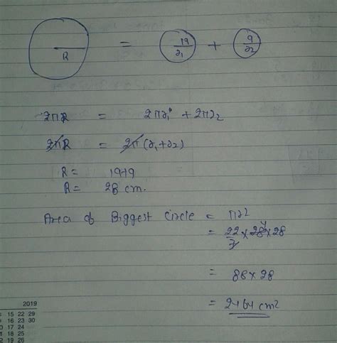 11. The radii of two circles are 19 cm and 9 cm respectively. Find the ...