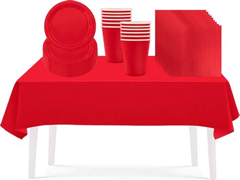 53PCS Classy Red Party Tableware Decorations for Kids Christmas ...