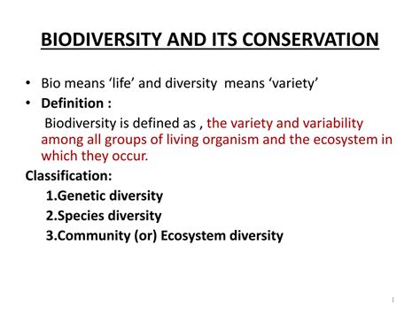 PPT - BIODIVERSITY AND ITS CONSERVATION PowerPoint Presentation, free ...