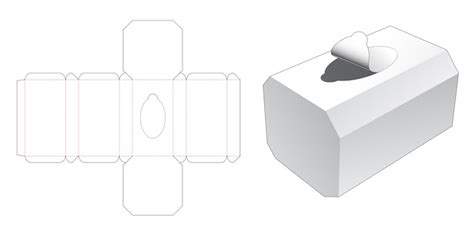 Caixa de tecido octogonal com molde de corte e vinco | Vetor Premium