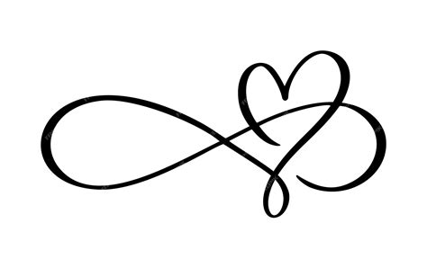 Premium Vector | Calligraphy vector heart and sign forever valentine day Infinity love romantic ...