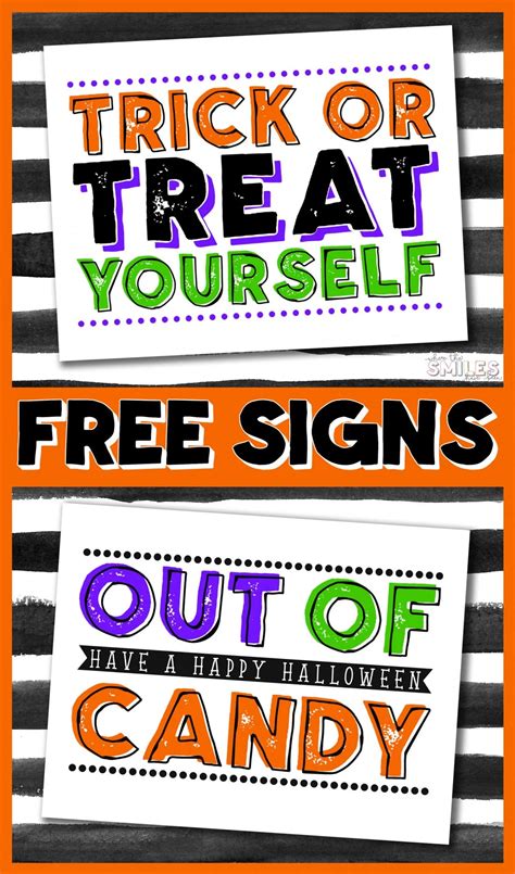 FREE Halloween Candy Bowl Printable Sign: Trick or Treat Yourself!