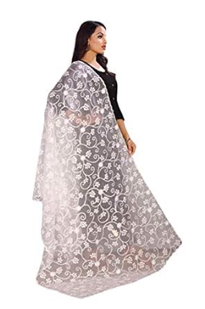 Buy Rahulraj Textile Women's Embroidered Net Dupatta (FBA_RHR-A1-ABC16 ...