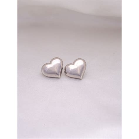 Buy Perfectly Average Heart Shaped Studs Earring | Silver Plated ...