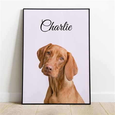 Pet Portrait Custom Pet Portrait Gifts For Her Dog Lover Gift | Etsy