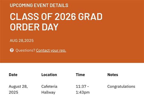 Jostens Class of 2026 Order Day - Seniors only, Not Parent Attendance ...