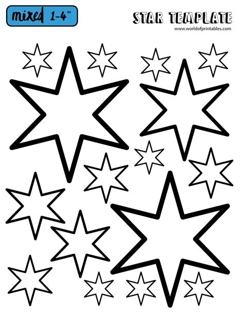 Free Printable Star Templates: Giant List Of Shapes And Sizes! – KGVQD
