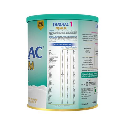 Dexolac Premium 1 Infant Formula Upto 6 Months Tin 400Gm
