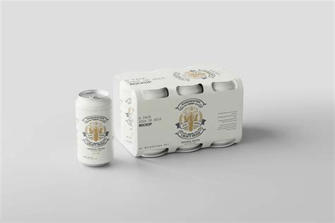 4 Beer Can Six Pack Mockup in Different Sights Free Download | Resource Boy