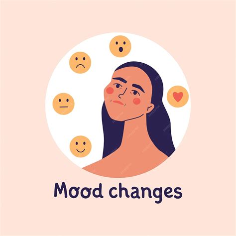 Mood changes different states of emotions mood swings woman with ...